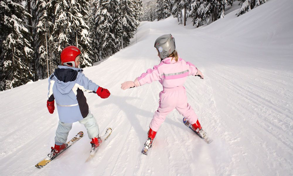 Дети на горных лыжах