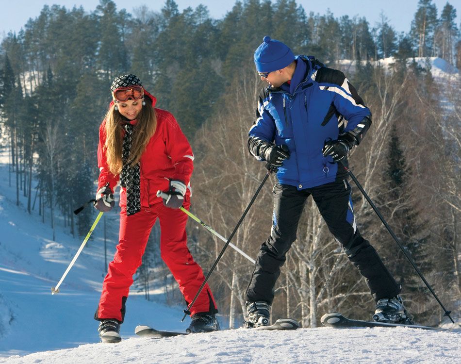 Обучение катанию на горных лыжах