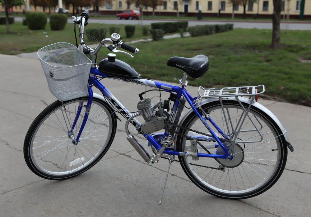 Велосипед с бензиновым двигателем