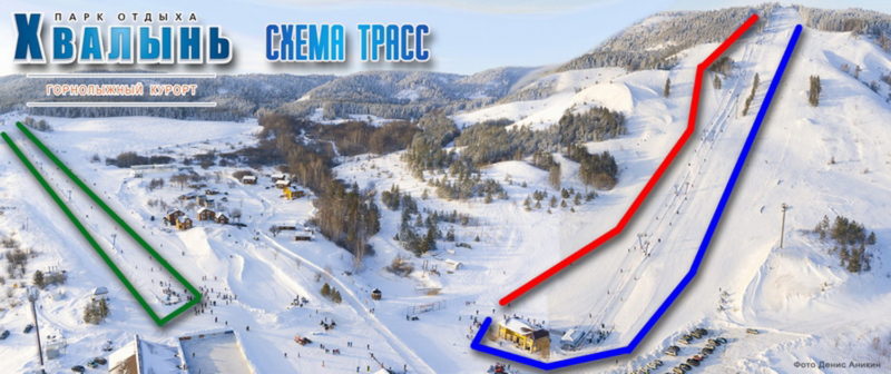 Схема трасс Хвалнского горнолыжного курорта